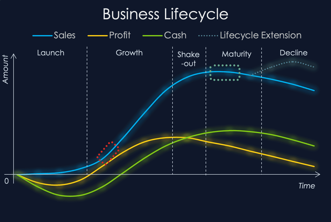 Business lifecycle illustration